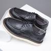 Men's Genuine Leather Casual Shoes Platform High Heel Highten Sneakers Outdoor Sport Street Fashion Black Shoes Size 47 48 49