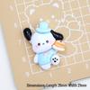 Cartoon White Dog Shoe Buckle & Hair Clip Resin Accessories for DIY Ornaments