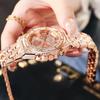 Trendy Baby'S Breath Steel Strap Diamond Encrusted Men'S Women'S Watch Full Diamond Three-Eye Roman Numeral Quartz Watch