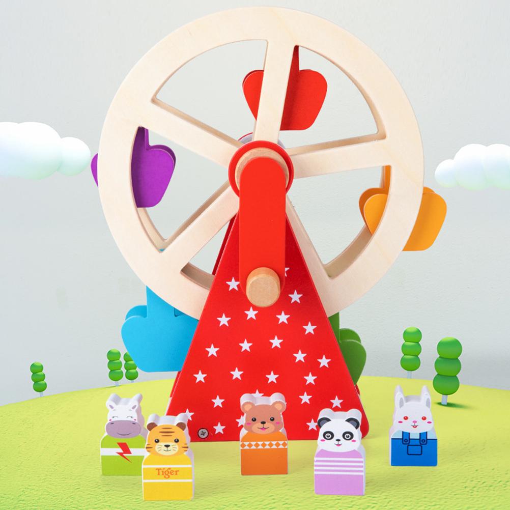 Carnival Wooden Toys Ferris Wheel Toys with Animal Characters Pre Assembled with Sturdy Wood