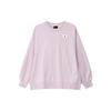 Embroidery Solid Color Pullover Fleece Lined Long Sleeved Sweatshirt Women's Purple DQ4600-576