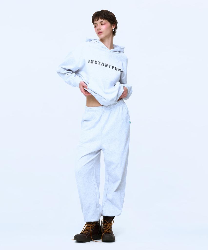 INSTANTFUNK Basic Logo Sweatpants - Melange White