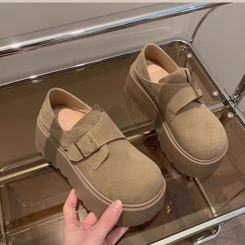 Thick-soled heightening women's spring new fashionable versatile retro small single shoes