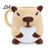 Animal Shaped Cup Holder Ice Cream Pint Holder, 3D Printed Standard with Handle, Keeps Hands Warm, Leak-Proof Container Decorative