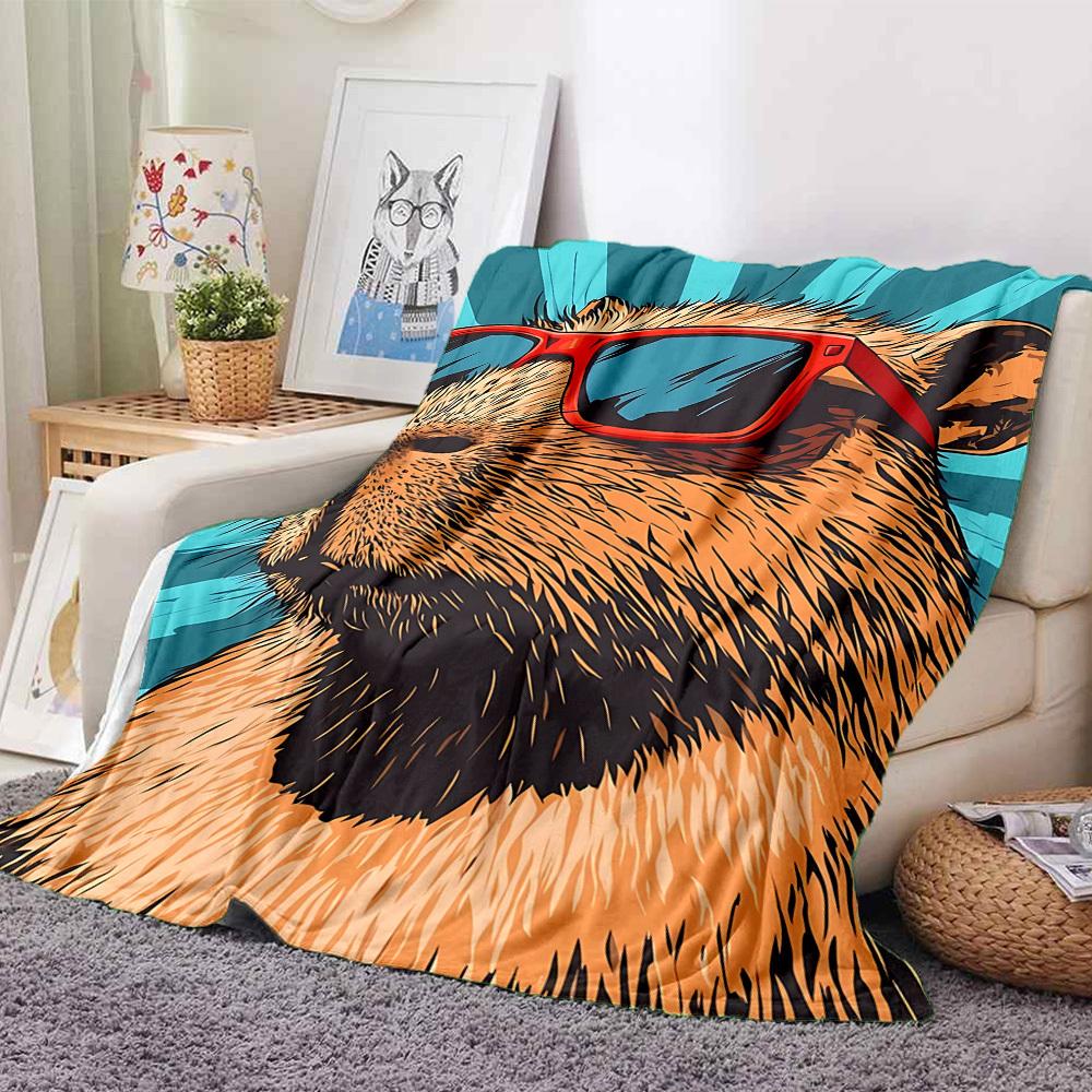1pc Cool Capybara Blanket - Perfect Gift for Birthdays, Christmas & Halloween- Soft, Warm & Versatile yy250909115