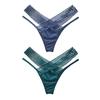 2 Pcs Postpartum Sheer Mesh Underwear for Women Low Waist See Through Thong Breathable Ultra Thin V String Panties