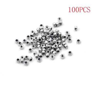 100Pcs M3 X 0.5Mm Stainless Steel Nylock Nylon Insert Hex Self-Locking Nuts