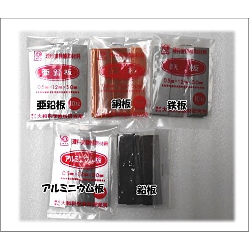 Set of 5 Experimental Metal Plates (10 Each of Iron, Copper, Aluminum, Zinc, and Lead) for Elementary and Middle School Students: Metal Ionization, El