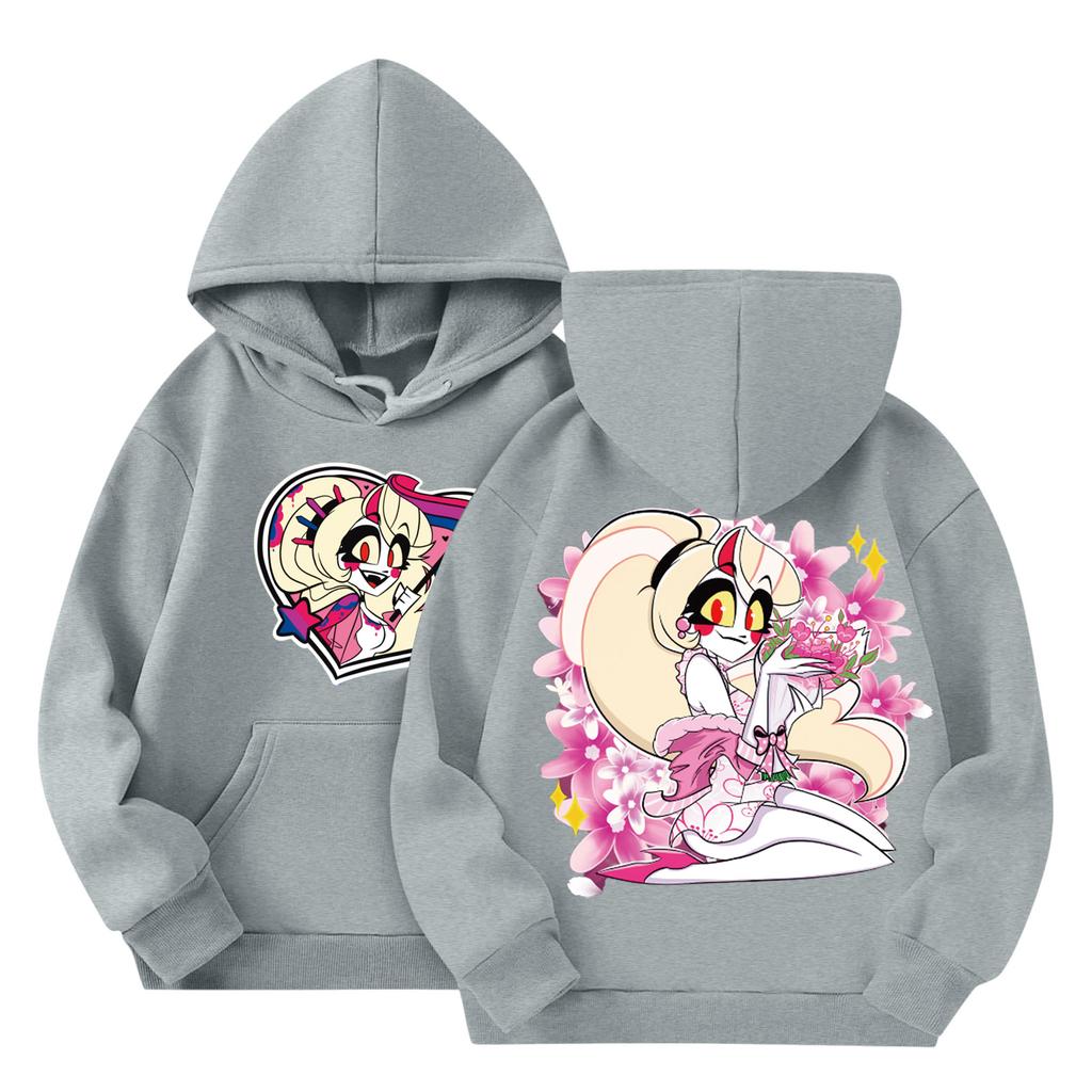 Child Fashion Lightweight Long Sleeve Pullover With Pockets  Print Hoodie