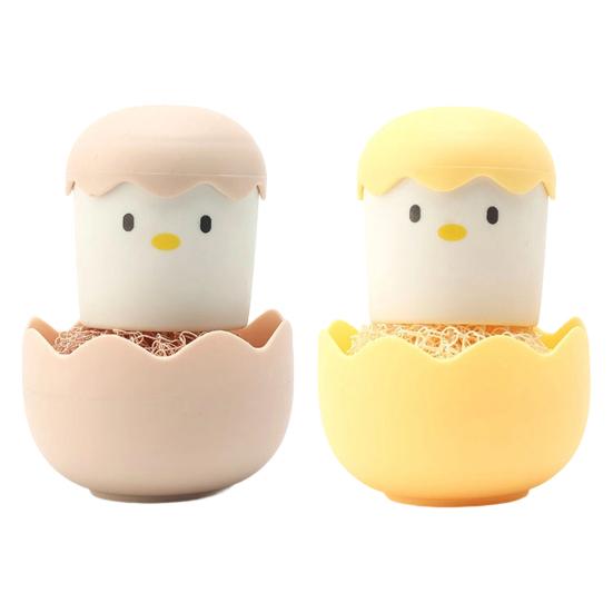 Cleaning Brush Easter Chicken Handle Non-Scratch Cleaning Ball Removable Scrubber Ergonomic Grip Kitchen Stove Sink Brush