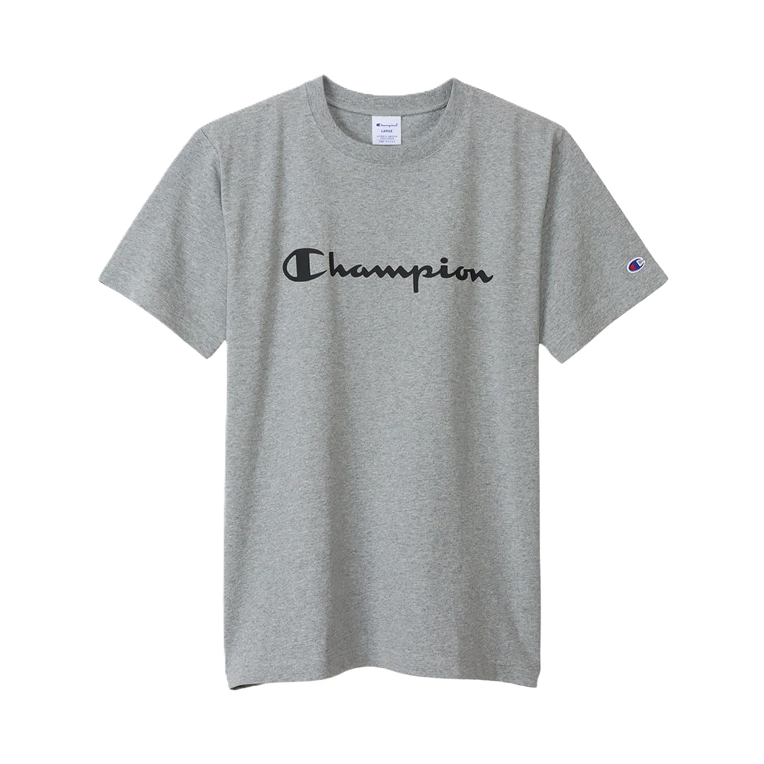 Champion Short Sleeve T-Shirt Crewneck 100% Cotton USA Rubber Print Basic C3-X358-070-L