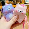 Cartoon Animals Bear Squeeze Toy Squeeze Bear Fidget Keychain  Interactive Gift