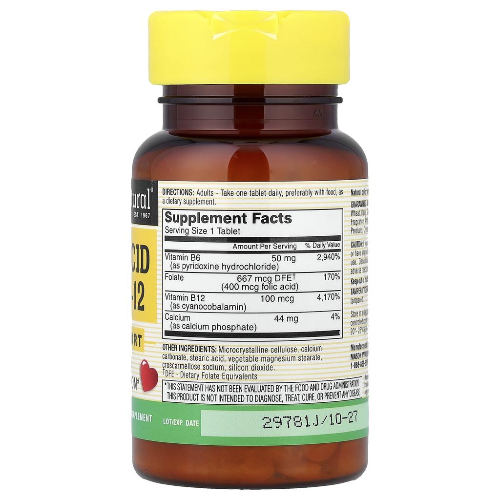 Folic Acid B6 & B12, 90 Tablets