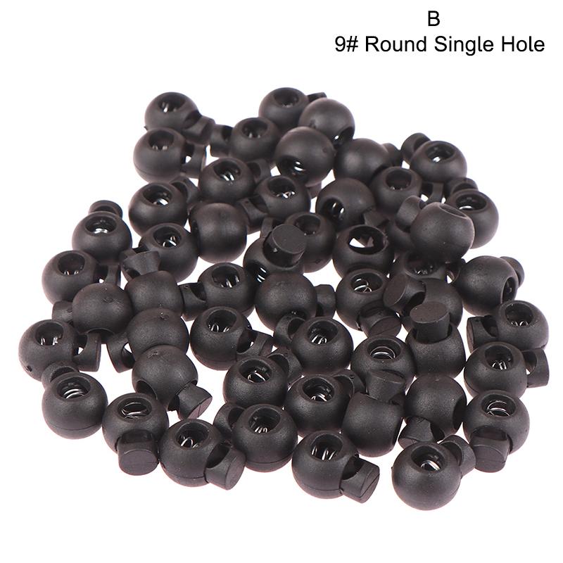 

50 шт. Фиксаторы для веревки, наконечники-клипсы, круглая форма шарика, стопоры для ремешка багажа, скользящие пластиковые, для шитья, сада, дома, фиксаторы для шнура 9