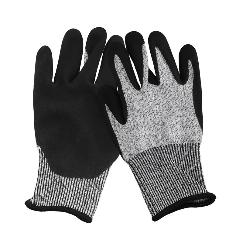 A20F-Level 5 Cut Resistant Gloves 3D Comfort Stretch Fit, Durable Power Grip Foam Nitrile, Pass  Food Contact, Smart Touch, T
