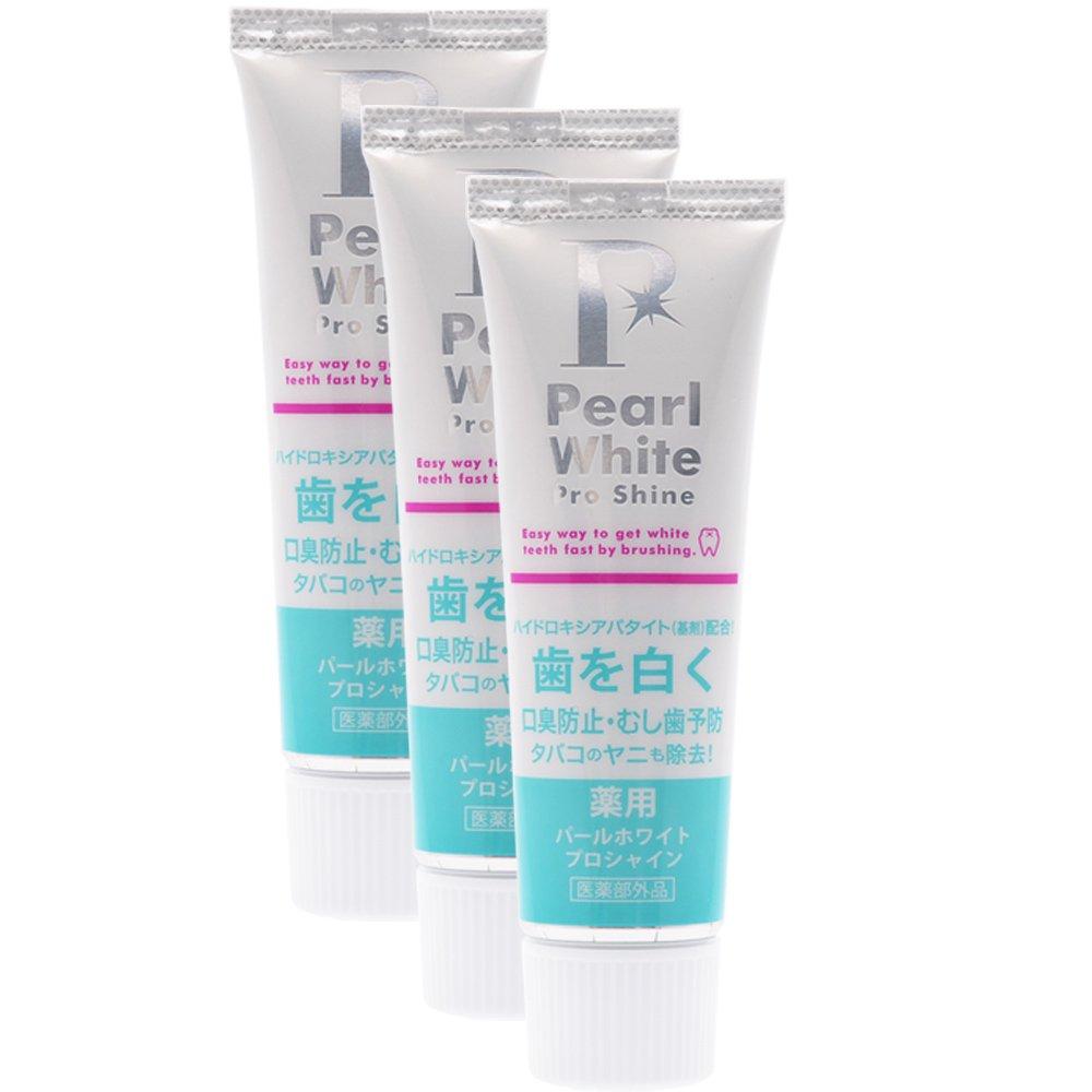 

Medicinal Pearl White Pro Shine 40g Value 3-pack Toothpaste Whitening Removes bad breath Prevents tooth decay