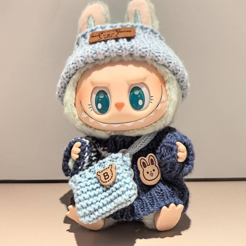 

Для 17 см Лабубу Одежда наряд Лабубу Сидящий Вечеринка Медведь Лейбл Шарф Шапка Аксессуары для кукол Милое украшение No doll