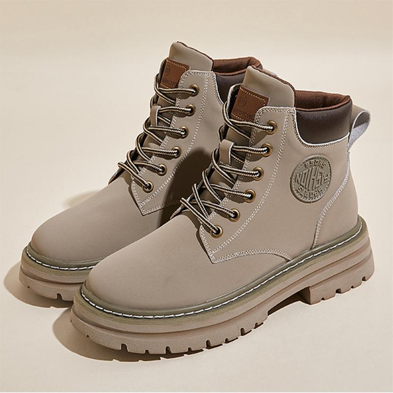 

2025 Обувь на раннюю зиму Женская обувь из натуральной кожи Плоская Нескользящая Модный бренд Женские ботильоны 40 серый