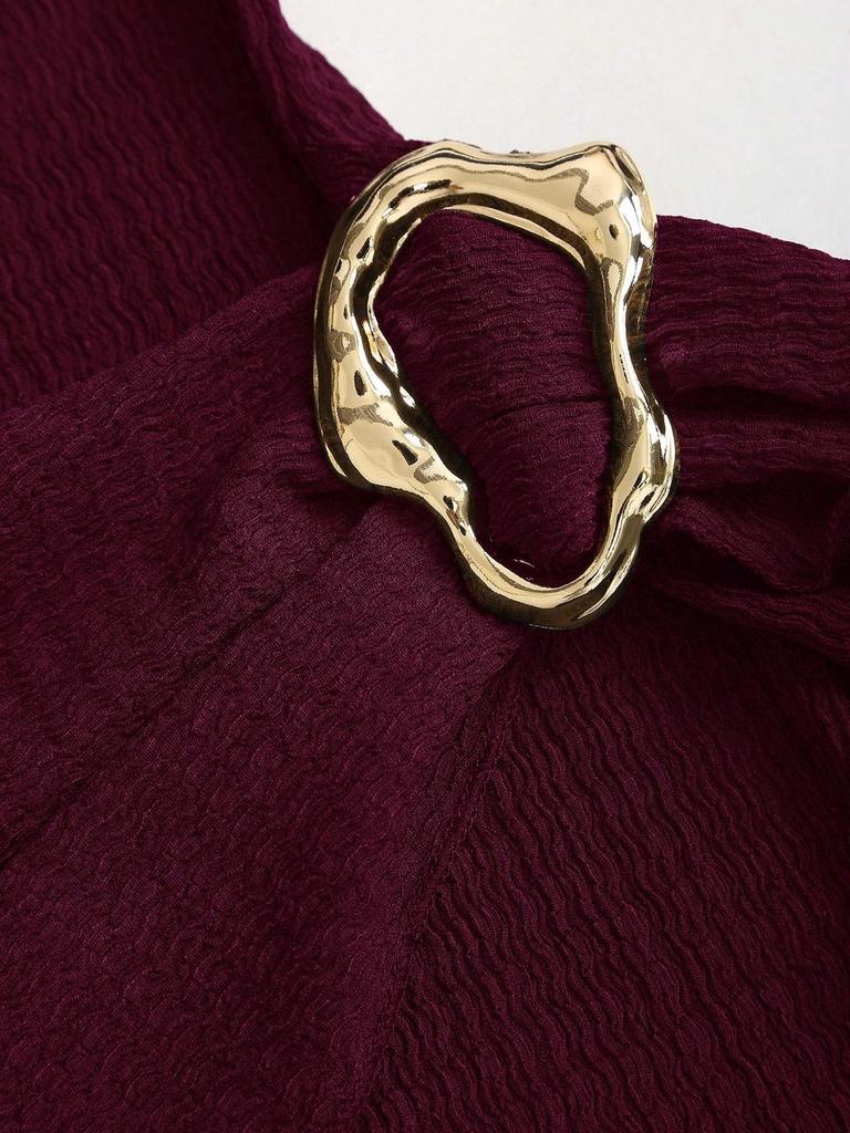 Women's Spring 2026 Slimming Knit Texture Solid Color Dress