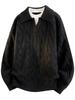 Men’s V-Neck Cable Knit Polo Sweater - Autumn/Winter Business Outerwear