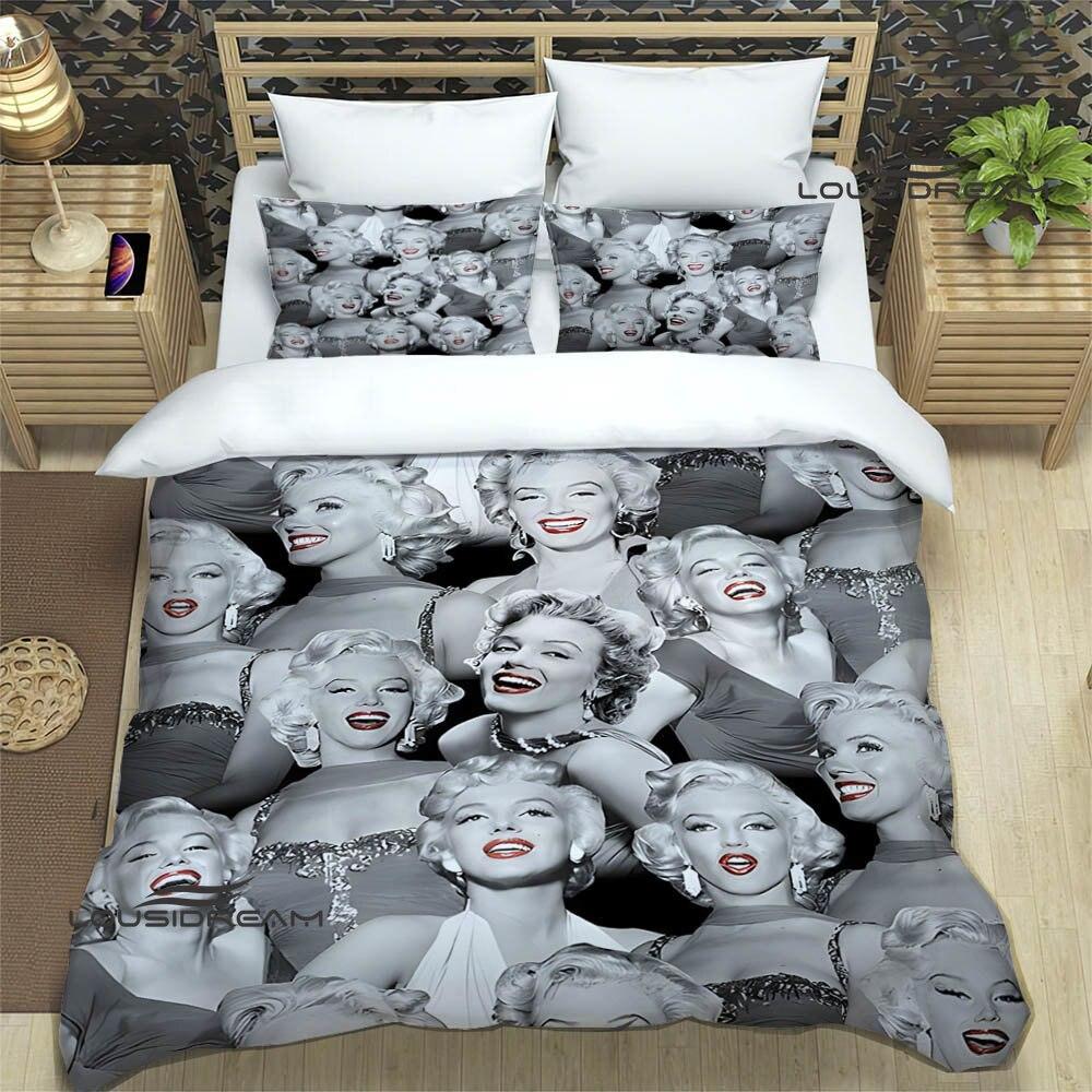 Three-Piece Marilyn Monroe Digital Printing Kit Bedding Home Textiles