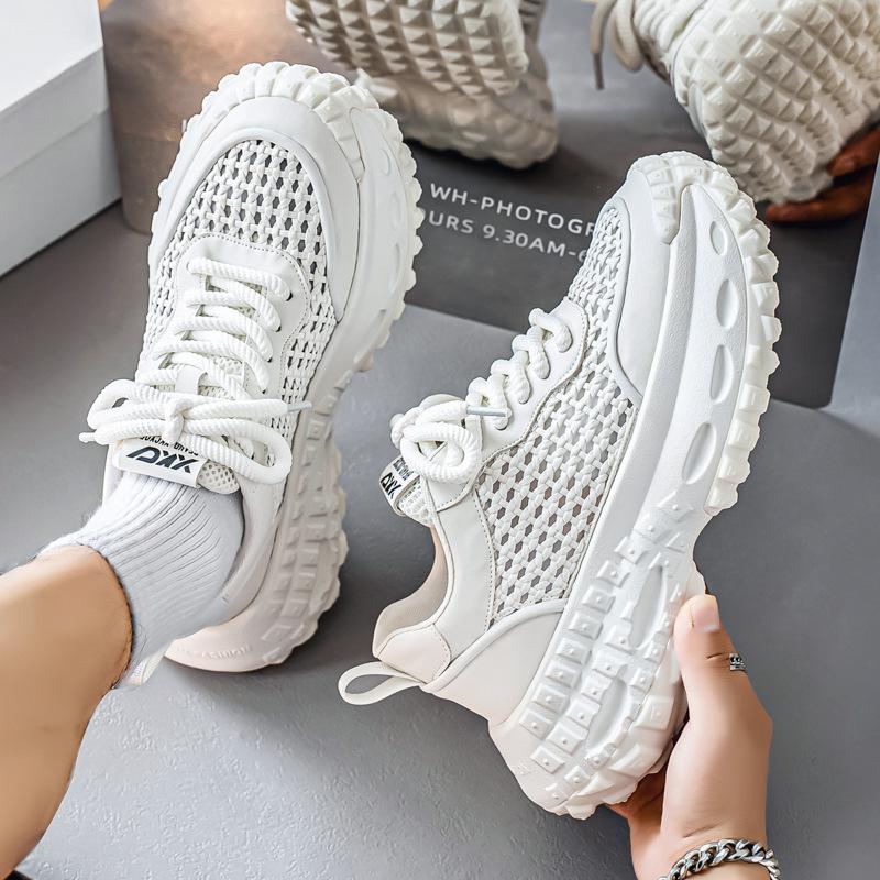 

Daddy shoes 2025 new summer thick-soled breathable mesh shoes trendy casual shoes youth Internet celebrity trendy shoes 44 белый