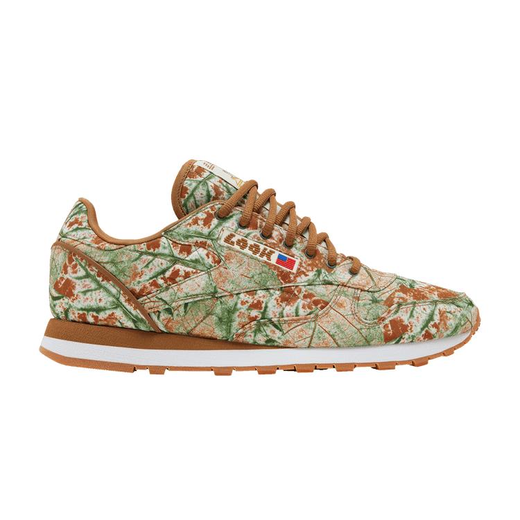Reebok LQQK Studios x Classic Leather Leaf Camo Baskets Homme Marron Marron Sauvage Ocre Vif GY7110
