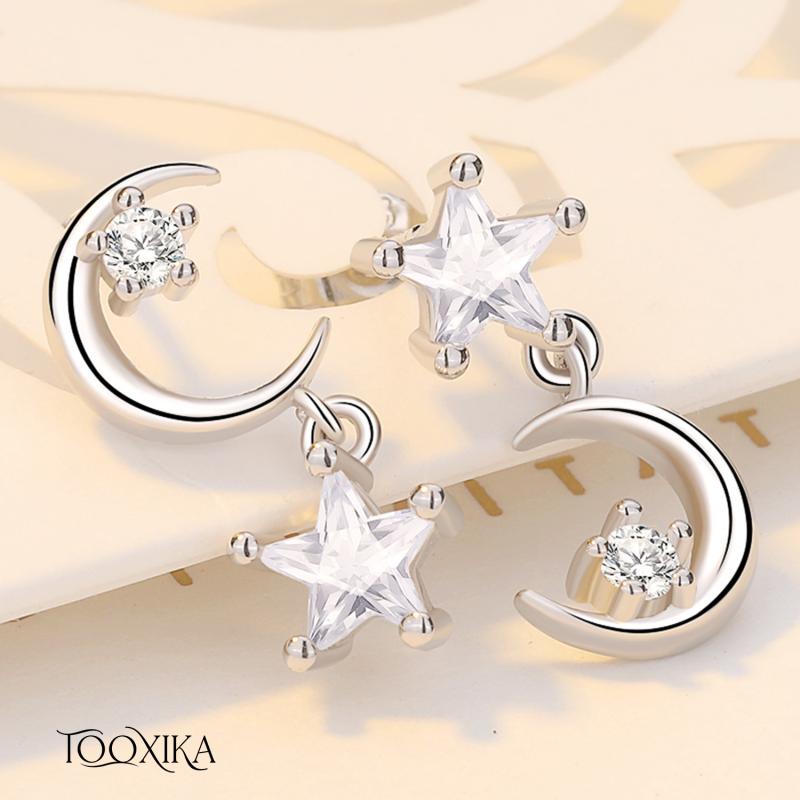 

Асимметричные серьги Tooxika для женщин, серьги с кисточками в виде звезд и луны для женщин