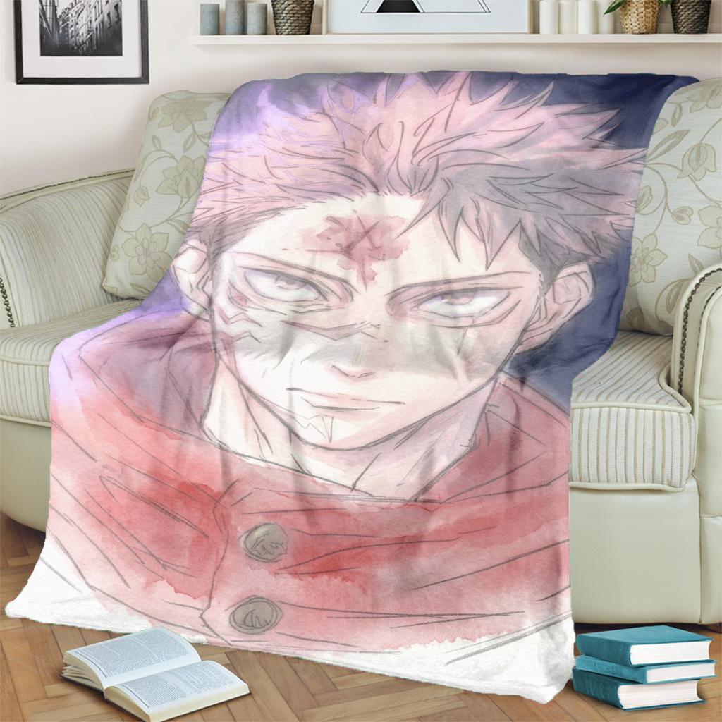 Jujutsu Kaisen Blanket Soft Warm Flannel Print for Bedrooms, Sofas, Beds, Chairs, Picnics, Travel