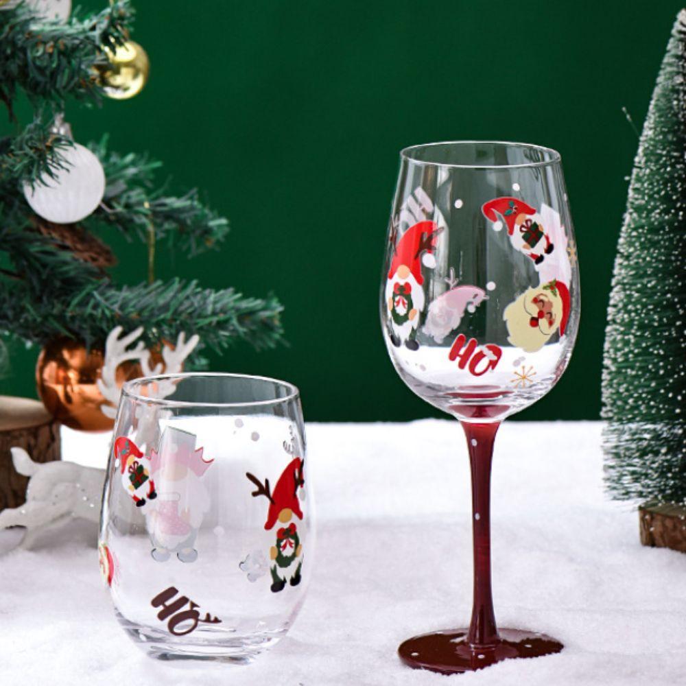 Transparent Red Wine Glass Hand Painted Wine Cups Household Crystal Cups Family Dinner