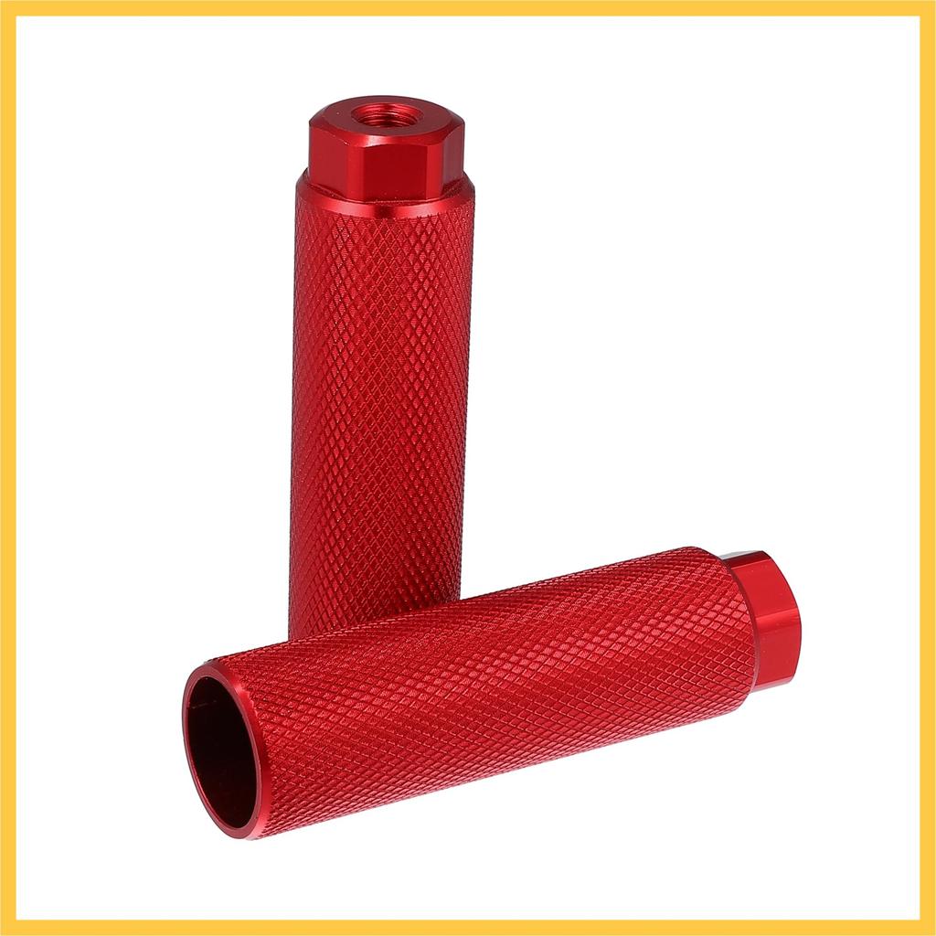 BULLSPANN 2 Pairs 100x28mm Universal Aluminum Alloy Rear Foot for and Bikes Pegs, 3/8 Inch, Red, BMX, MTB,