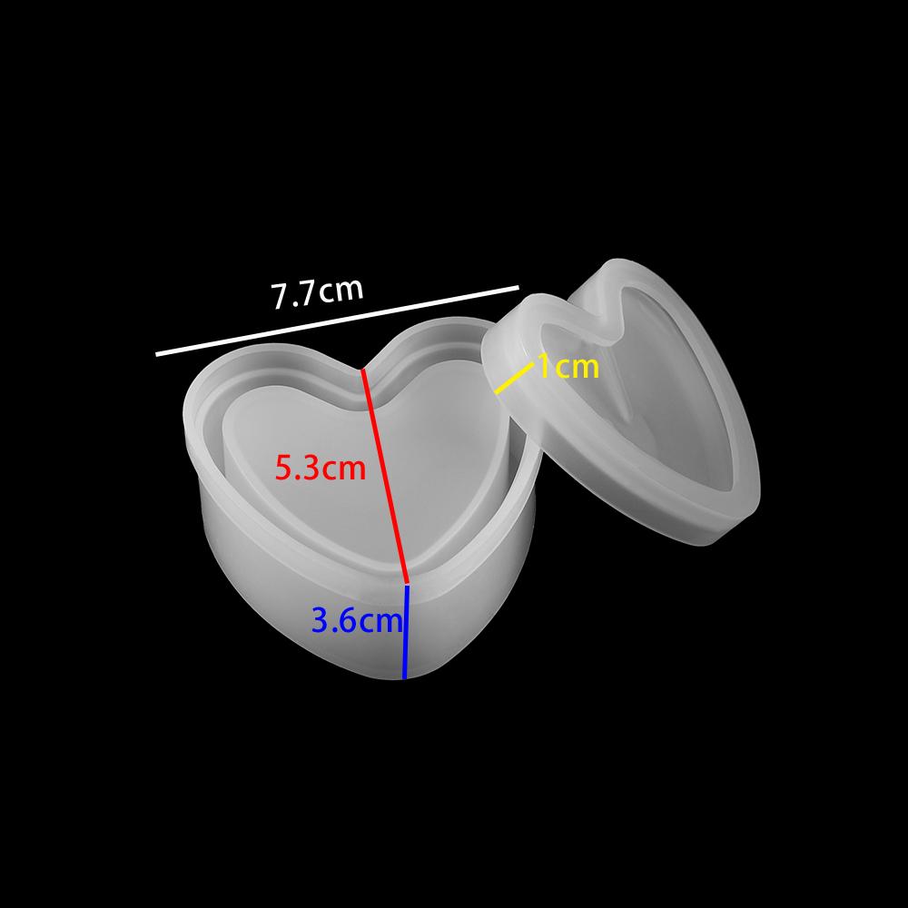 

Round Storage Box Resin Epoxy Molds Heart Shape Candy Jewelry Box Resin Molds Silicone For DIY Jewelry Making Epoxy Moulds