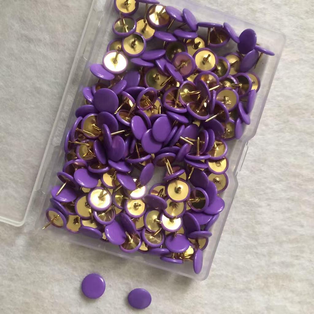 100-Piece Box of Color-Selectable Plastic-Coated T-Pins for Creative Projects, Large-Headed American Pushpins