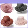 Ethnic Style Sun Hat For Women With Breathable Organza Fabric Big Brim Summer Sunshade Accessory