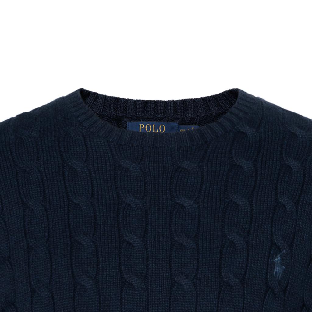Polo Ralph Lauren SS22 Solid Color Cable Knit Crew Neck Sweater Men sweater Blue MNPOSWE16810058-B82