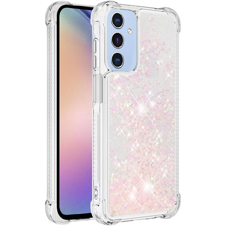 Case for Samsung Galaxy A16 5G Case Glitter Cute Clear,Sparkle Floating Quicksand Shockproof Protective Bumper Soft TPU Phone Case for Samsung Galaxy