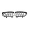 1 Pair Front Kidney Grille for   2019 51137166439 Gloss- Black Double-Line Left Right Front Grills Frame Trim