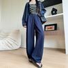 Tencel Scimitar Pants Women's New Spring and Autumn High-waisted and Thin Casual Wide-leg Pants Lazy and Drape Jeans