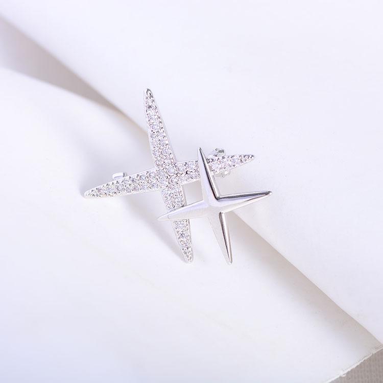 Versiune coreeană broșă stea din zirconiu accesorii creative pentru bărbați și femei design simplu și elegant în formă de stea pin