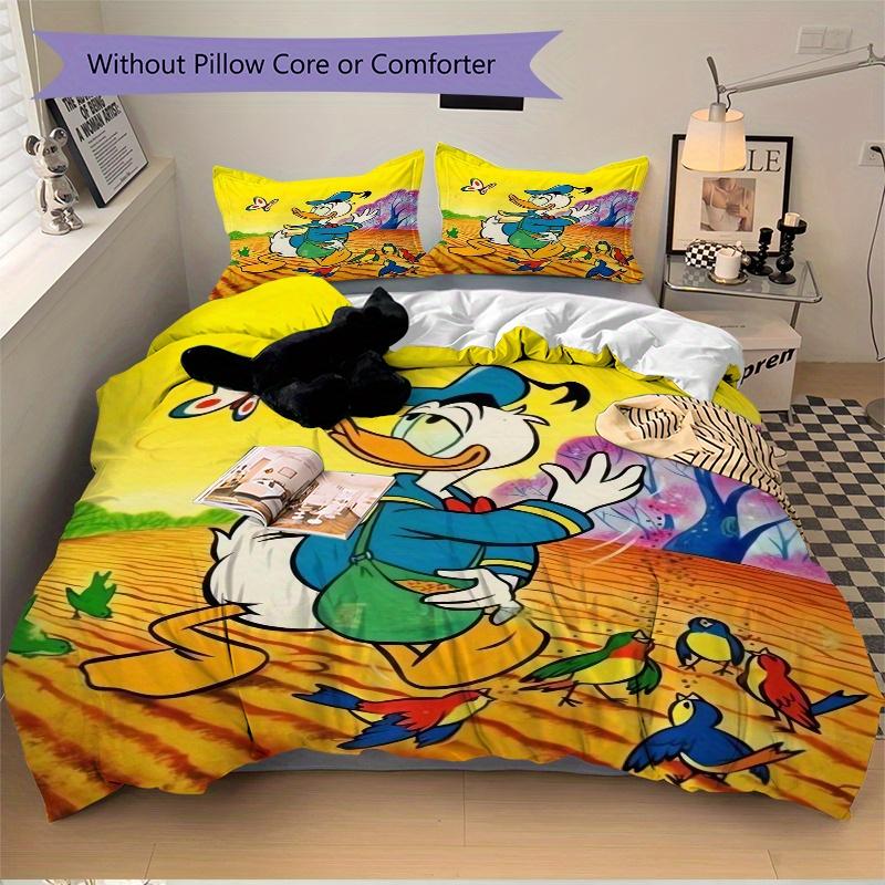 3pcs Donald Duck & Butterfly Print Cover Set Ultra Soft, Breathable, and Comfortable Bedding with Stylish Design for Bedroom and Guest Room Decor