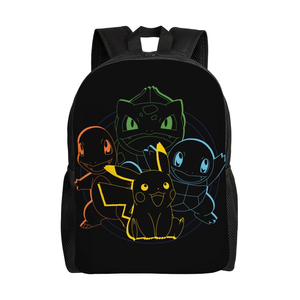 Pokemon Backpacks Pikachu Anime Lightning Scence Daypack Mochila School Retro Washable Rucksack