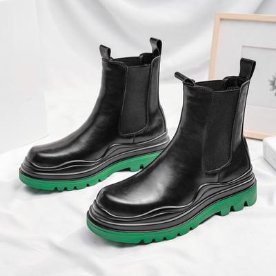 Moda hombre casual botas chelsea otoño invierno zapatos cowboy bota de cuero original fiesta banquete vestido plataforma chunky tobillo botas mans