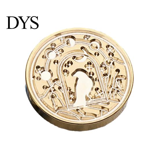 Metal Seal Heads for Scrapbooking Wax Sealing Copper Stamp Head, with Detailed Relief Texture, Round DIY Crafting Shaped Durable Brass Wedding