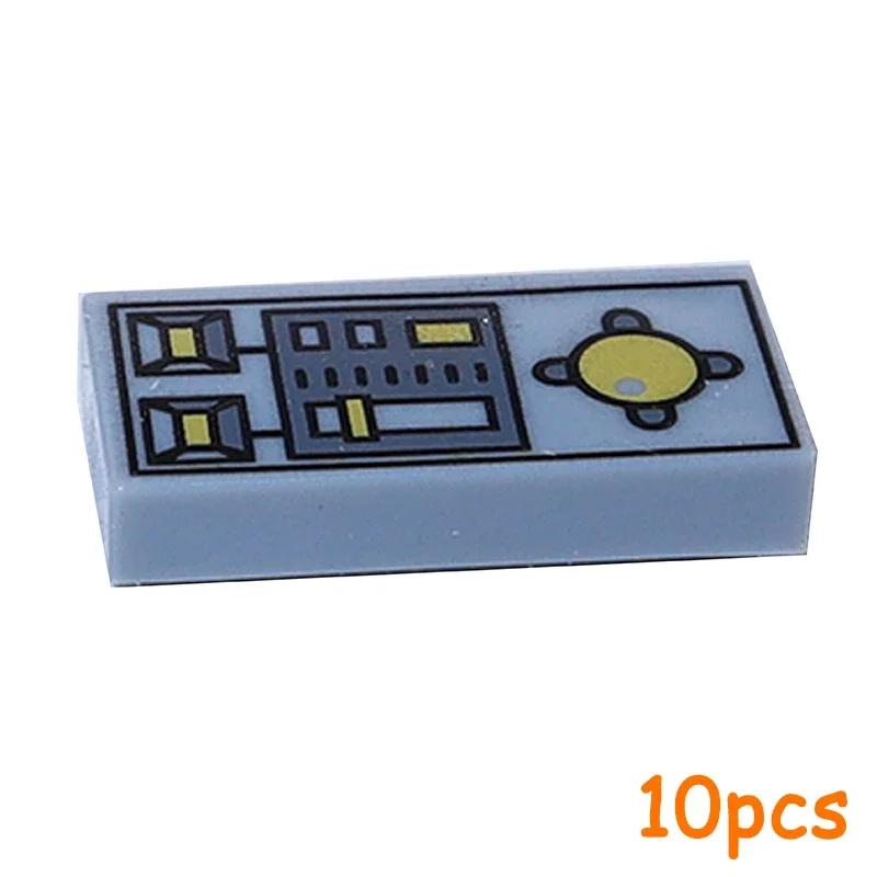 Ungiftige Bedruckte 2x2 1x1 1x2 3069 3039 Messgeräte Bedienelemente Center Radarbildschirm Tastatur Muster Fliese Schräge Bausteine Ziegel Stadt Moc Teil