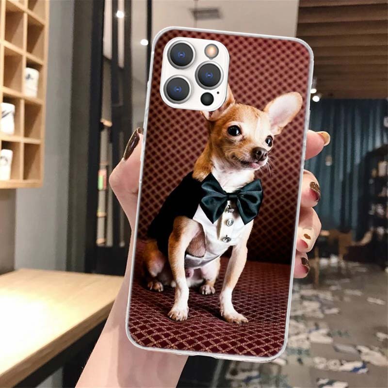 Chihuahua Puppy Teacup Dogs Soft Phone Case For iPhone 17 Air 16 16E 15 14 Plus 13 Mini 12 11 Pro Max X XR XS 7 8 + SE 2020 Patt