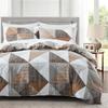 Light Grey Floral Duvet Cover Queen King, Microfiber Flower Plum Blossom Print Bedding Set Reversible Botanical Comforter Cover