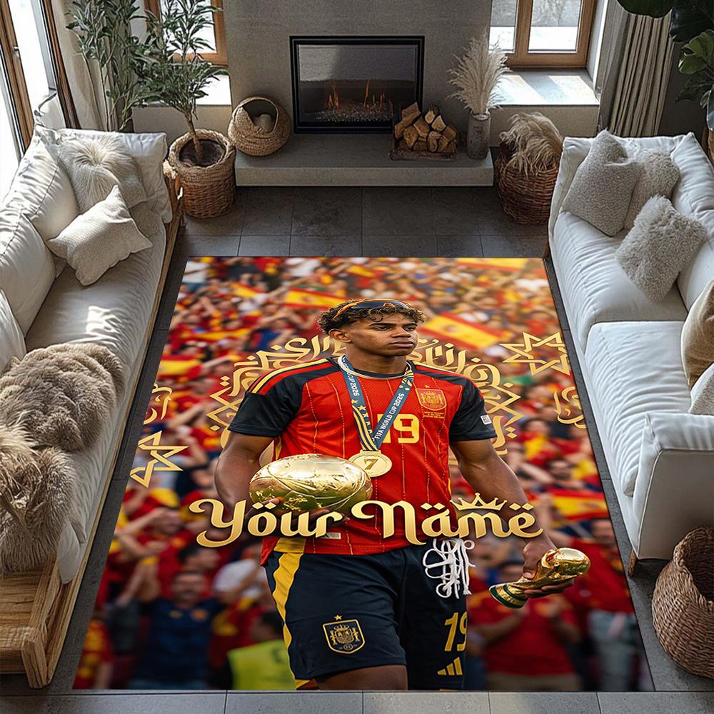 Lamin Yamal Customizable Name Area Rug Perfect For Entryway Balcony Hallway Outdoor Antislip Carpet Anime Office Decor Spiritual Gift