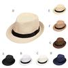 Children Fedora Hat Outdoor Sun Protection Straw Hat Breathable Lightweight Summer Cap Adjustable Size Kids Hat for Boys and Girls