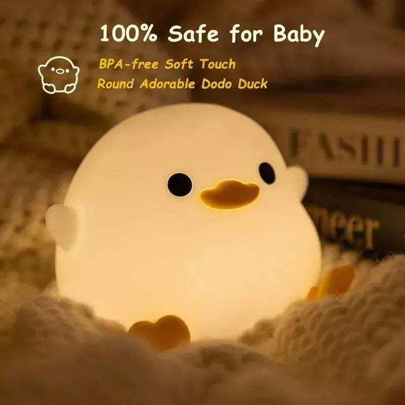 Cute Capybara Night Light Dimmable Rechargeable Touch Pat Lamp Soft Silicone Nursery Nightlight for Kids Room Bedroom Bedside Home Decor Gift