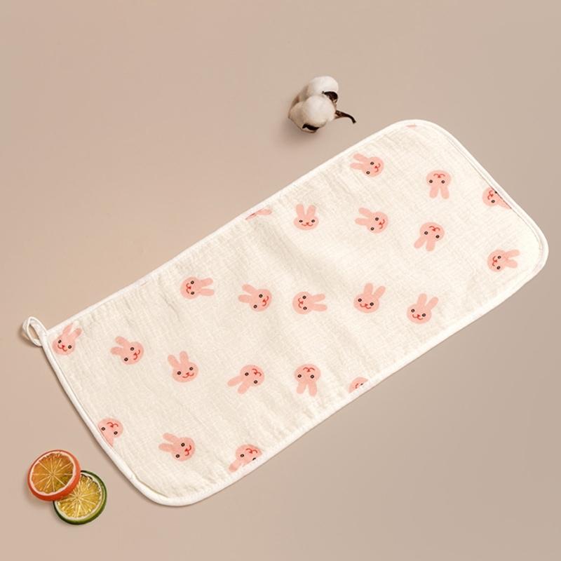 Baby Infant Cotton Wiping Towel Baby Face Towel Washcloths Nursing Towel Saliva Wipe with Cartoon Pattern 25x50cm
